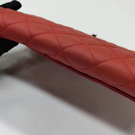 Chanel Envelope Clutch with Chains 2013 Shoulder Bag Coral Red Caviar Leather