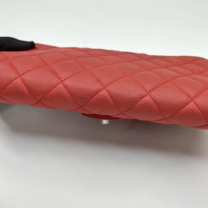 Chanel Envelope Clutch with Chains 2013 Shoulder Bag Coral Red Caviar Leather