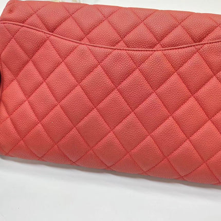 Chanel Envelope Clutch with Chains 2013 Shoulder Bag Coral Red Caviar Leather