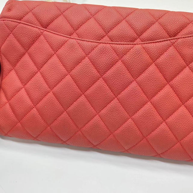 Chanel Envelope Clutch with Chains 2013 Shoulder Bag Coral Red Caviar Leather