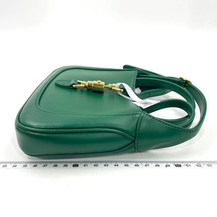Gucci Jackie 1961 Mini Handbag in Green Leather with Adjustable Strap
