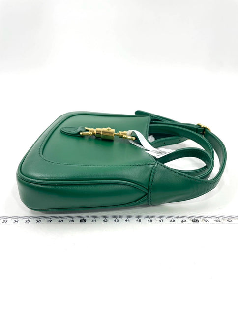 Gucci Jackie 1961 Mini Handbag in Green Leather with Adjustable Strap