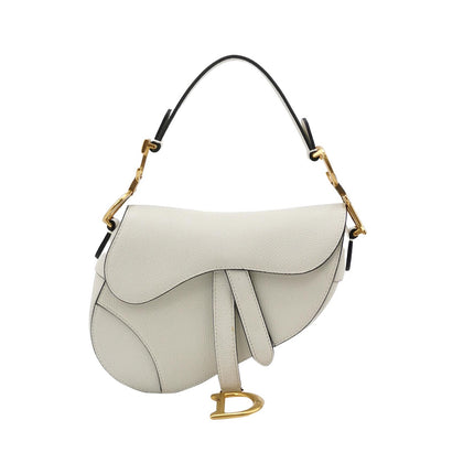 Dior Saddle bag white grain leather mini size