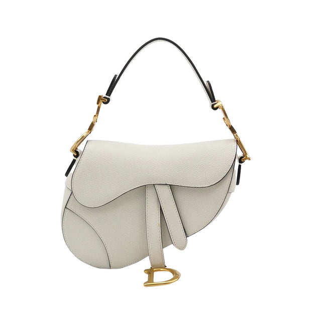 Dior Saddle bag white grain leather mini size