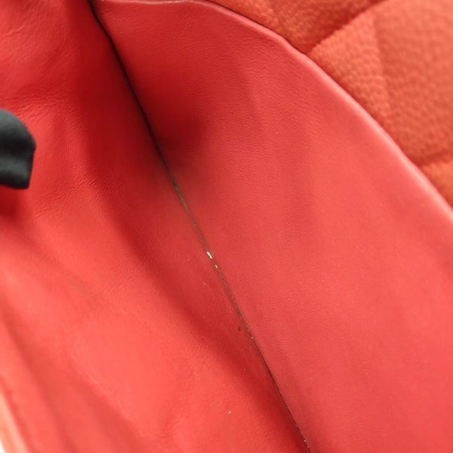 Chanel Envelope Clutch with Chains 2013 Shoulder Bag Coral Red Caviar Leather