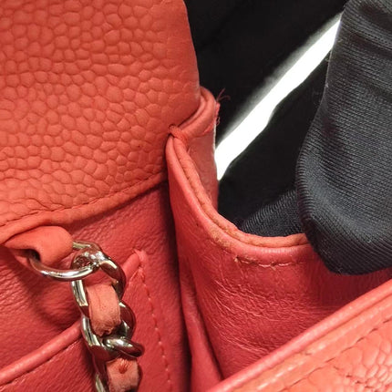 Chanel Envelope Clutch with Chains 2013 Shoulder Bag Coral Red Caviar Leather