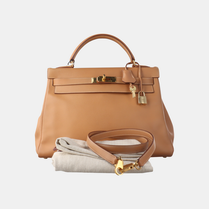 Hermes Kelly 32 Sesame Epsom Retourne Gold Hardware 1993