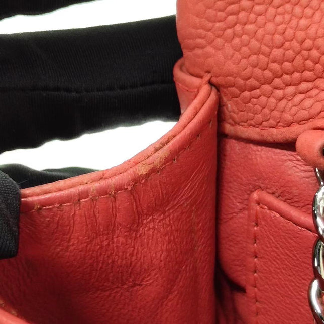 Chanel Envelope Clutch with Chains 2013 Shoulder Bag Coral Red Caviar Leather