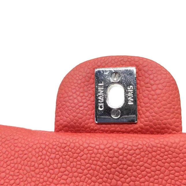 Chanel Envelope Clutch with Chains 2013 Shoulder Bag Coral Red Caviar Leather