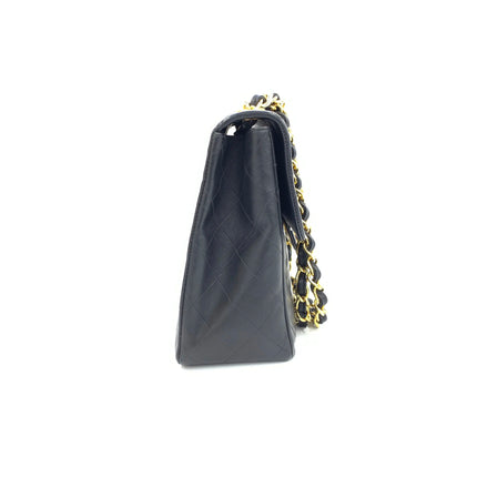 Chanel 1996 Vintage Classic Maxi Flap Black Lambskin Leather Giant CC 24 Gold Hardware