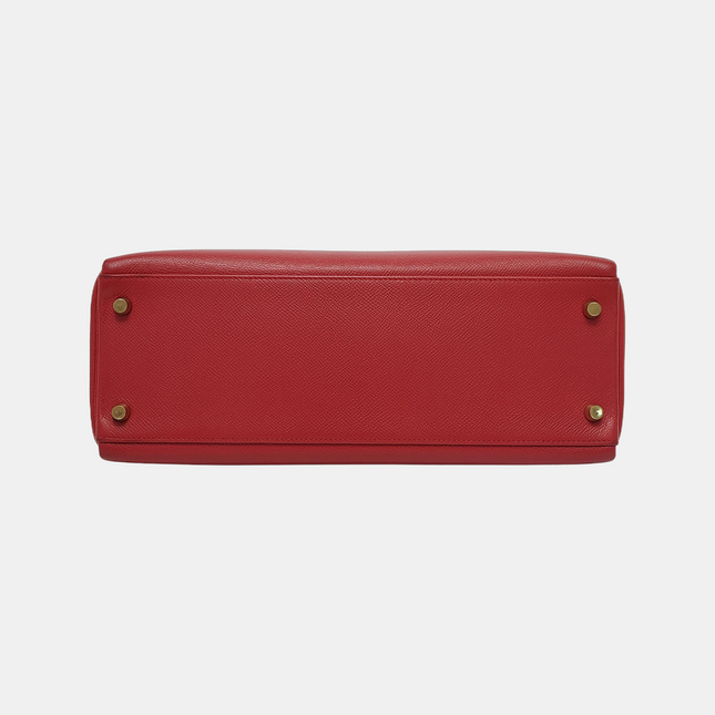 Hermes Kelly 32 Retourne Rouge Vif Red Epsom Leather Gold Hardware 1997