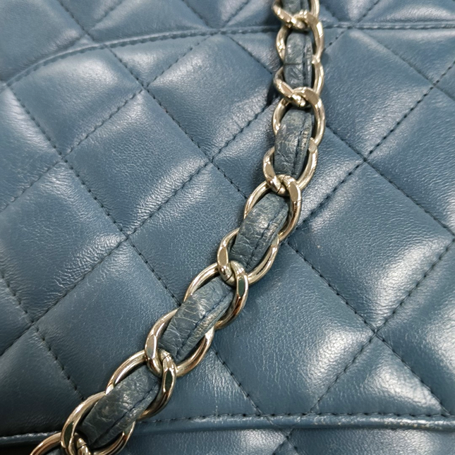 Chanel Classic Flap Jumbo Large Blue Lambskin Leather, 2012-2013