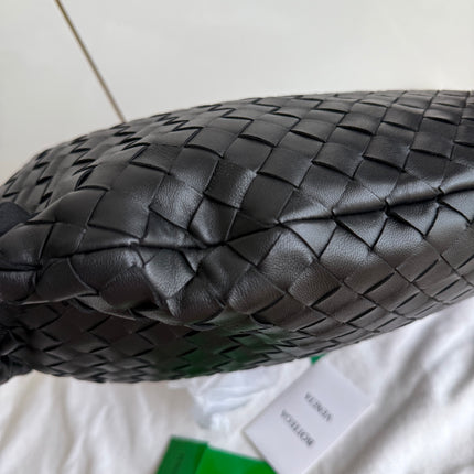 Bottega Veneta Jodie Small Black Lambskin Leather Silver Hardware