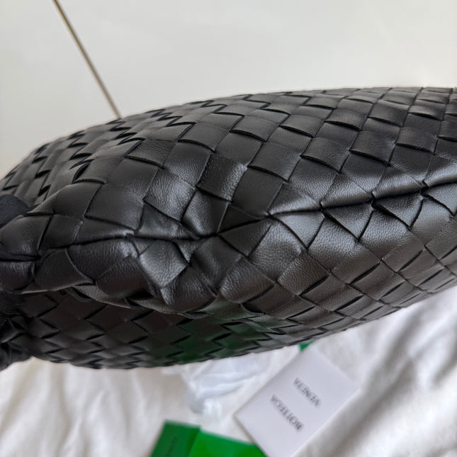 Bottega Veneta Jodie Small Black Lambskin Leather Silver Hardware