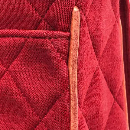 Chanel Mini Top Handle Bag Red Fabric Gold Hardware
