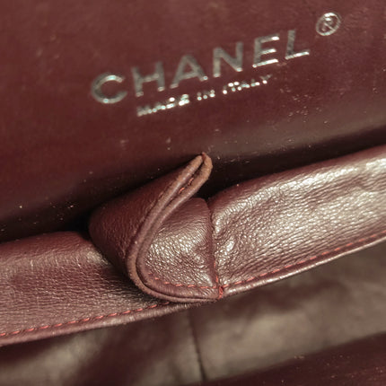 Chanel Classic Flap Maxi Black Caviar Leather Double Flap Sliver Hardware