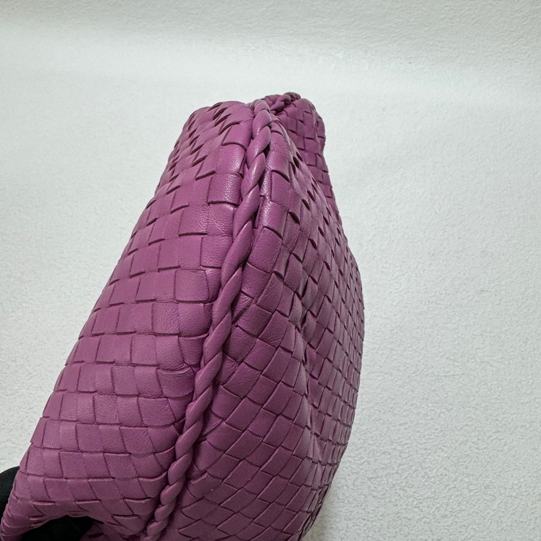 Bottega Veneta Hobo Bag Lambskin leather Dark Lilac Lavender Purple New Design Handle Medium 47cm