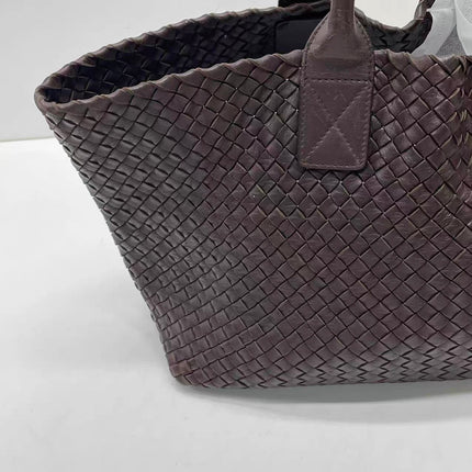 Bottega Veneta Cabat Tote Intreccio Leather Chocolate Brown 42cm