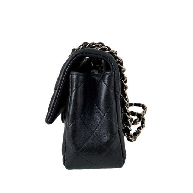Chanel Classic Flap Rectangular Mini Black Lambskin Leather Gold Hardware