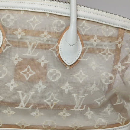 Louis Vuitton Lockit White Mesh Monogram and Leather Handbag