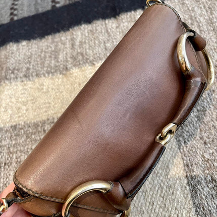 Gucci Horsebit 1955 Small Coffee Brown Leather Shoulder Bag
