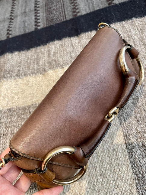 Gucci Horsebit 1955 Small Coffee Brown Leather Shoulder Bag
