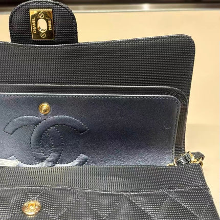 Chanel Classic Flap Medium 2016 Black Pixel Effect Calfskin Leather Gold Hardware