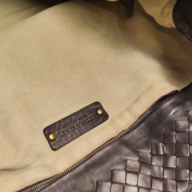 Bottega Veneta Garda Dark Brown Intrecciato Nappa Leather Large 33cm
