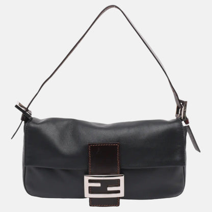 FENDI Baguette Black Lambskin Leather-Luxbags