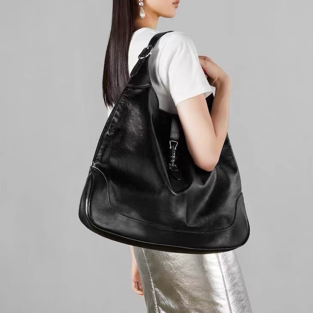 Gucci Jackie 1961 Large Black Calfskin Leather With Long Strap