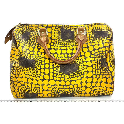 Louis Vuitton Kusama Town Speedy 30 Yellow Top Handle Bag