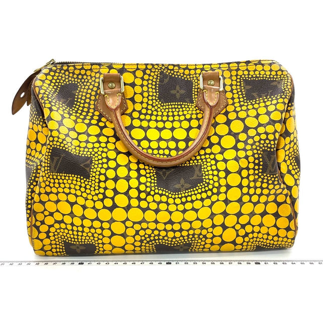 Louis Vuitton Kusama Town Speedy 30 Yellow Top Handle Bag