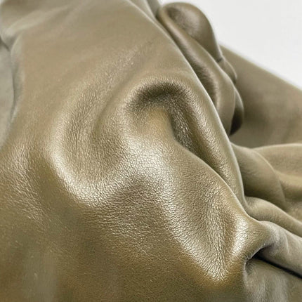 Bottega Veneta Pouch Calfskin Leather Dark Green Large