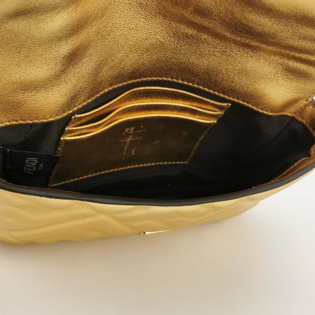 Sold Fendi Baguette Mini Gold Nappa Leather Crossbody Bag