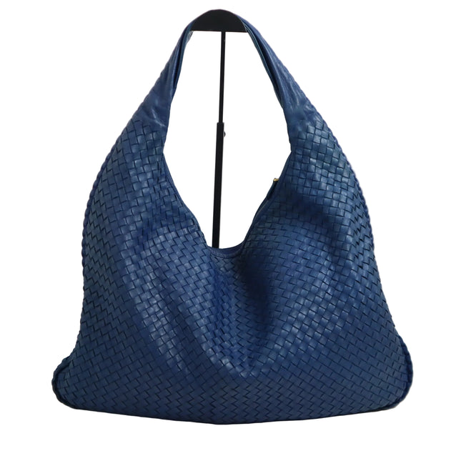 Bottega Veneta Veneta Hobo Navy Leather Bag Maxi 54cm-Luxbags