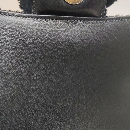 Chanel Mini Rectangular Tweed Flap Bag Black Pink Camellia Single Chain Crossbody