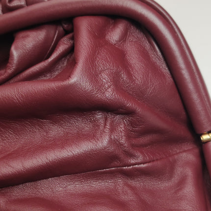 Bottega Veneta Pouch Calfskin Leather Burgundy Large