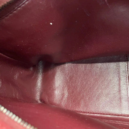 Chanel Vintage Shoulder Bag Burgundy Suede Leather Gunmetal Hardware 2000-02