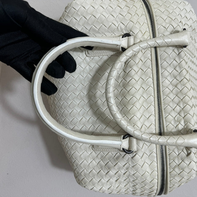 Bottega Veneta Maxi Convertible Tote Bag White Leather Two-way Carry 50cm