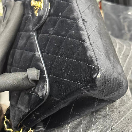 Chanel Classic Flap Medium Black Velvet Gold Hardware, 2014-2015