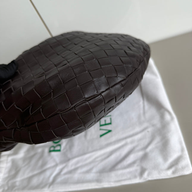 Bottega Veneta Teen Jodie Fondant Dark Chocolate Brown Leather