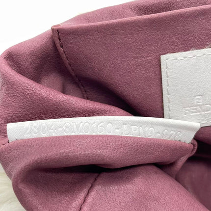 Fendi White Fur FF Logo Flap Shoulder Bag