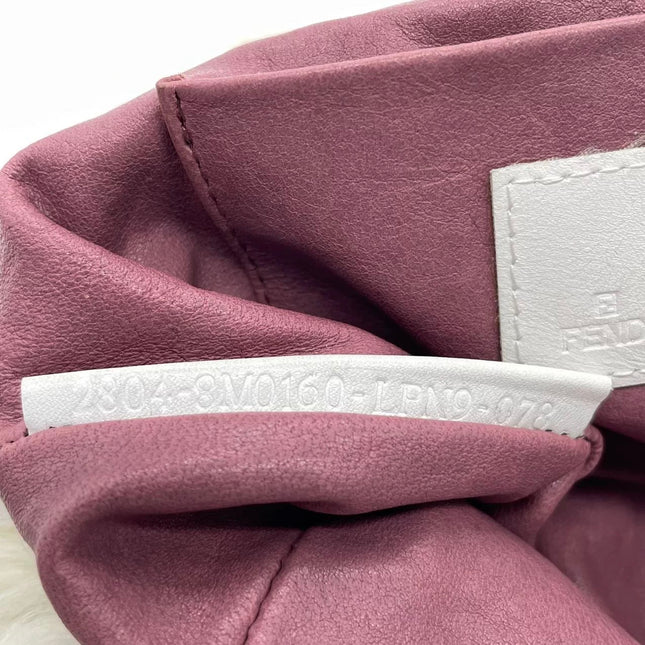 Fendi White Fur FF Logo Flap Shoulder Bag