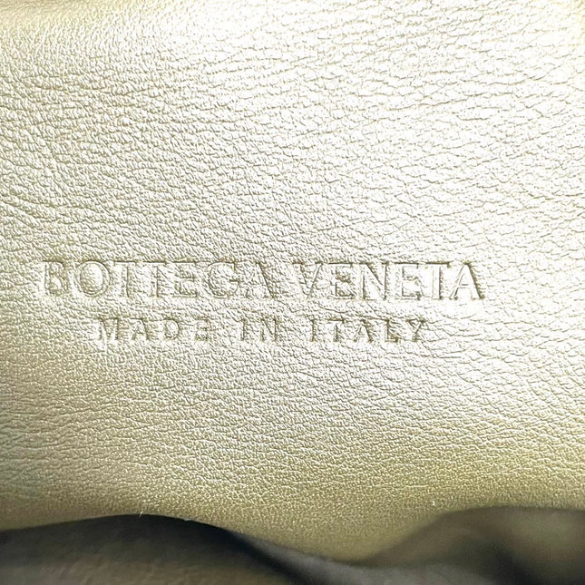 Bottega Veneta Pouch Calfskin Leather Dark Green Large