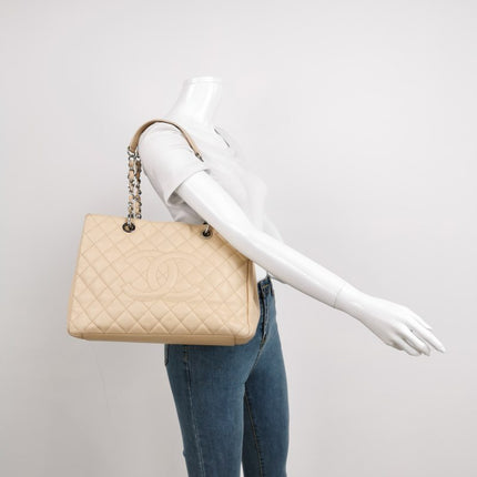 Sold Chanel GST Grand Shopping Tote 2013 Beige Caviar Leather PM