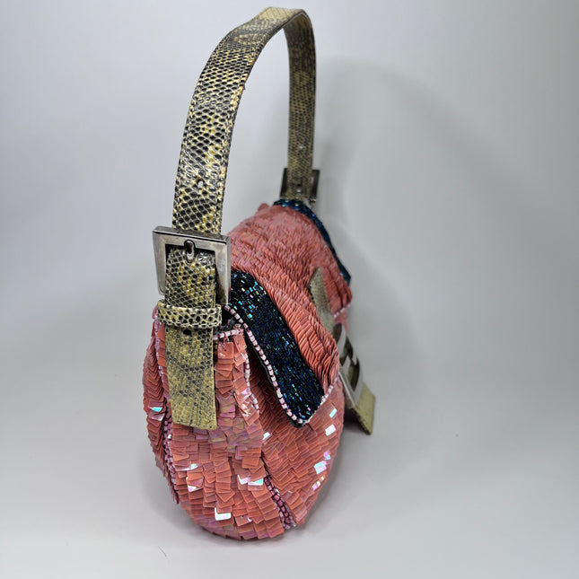 Sold Fendi Baguette Pink Glitter sequins