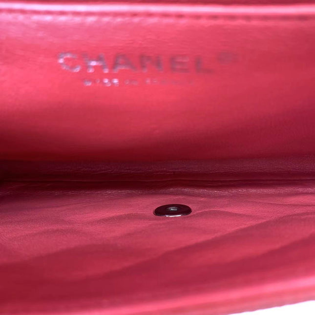 Chanel Envelope Clutch with Chains 2013 Shoulder Bag Coral Red Caviar Leather