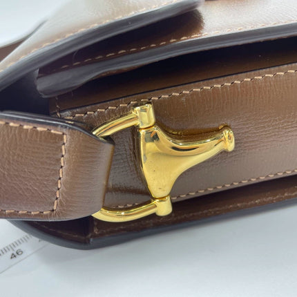 Gucci 1955 Horsebit Shoulder Bag Caramel Brown Small Leather