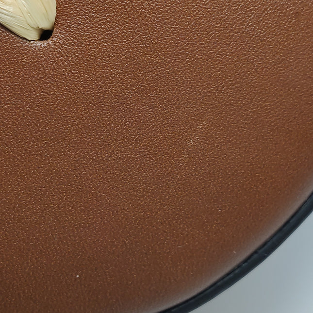 Gucci Jackie 1961 Medium Brown Leather Raffia Shoulder Bag