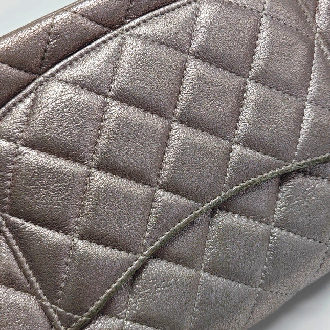 Chanel Classic Flap Mini Metallic Pink Lambskin Leather Gold Hardware